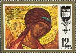 Detail from "Archangel Michael" (icon, Andrei Rublev)(XV c.)