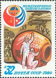 Returned Cosmonauts and Space Capsule