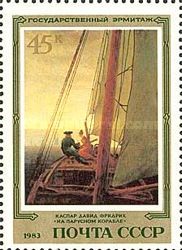 On Board a Sailing Vessel, Caspar David Friedrich