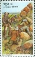 Boers advancing up Amajuba Mountain