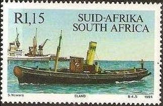"Eland" and Freighter at Wharf, 1955