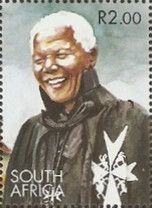 Nelson Mandela in Mantle of Order of St. John