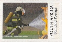 Firefighter in a Fire Emergency Situation