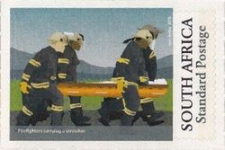 Firefighters Carrying a Stretcher