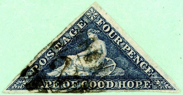 Hope sits (Triangular stamp)