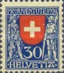 Coat of arms of Schweiz & medieval soldiers