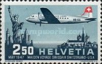 Douglas DC-4, Statue of Liberty, Peters' Church Geneva