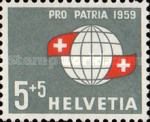 Globe with Swiss Flags