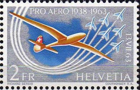 "Pro Aero 1963": Sailplane in Front of Jet Aircraft