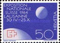 Globe with Expo Badge, Moon & Inscription