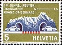 Mountain Massif with St.Bernhard Tunnel