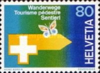 Road Sign with Swiss Cross & Butterfly