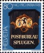 Postsign of Postoffice Splügen, Graubünden Canton