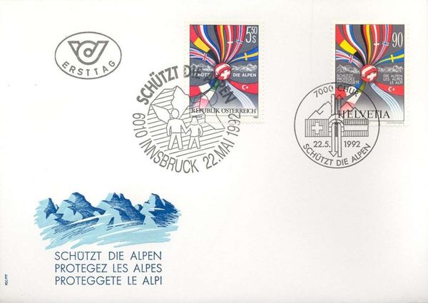Alps & Flags of the European Countries