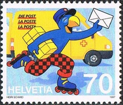 Comic Figure "Globi" as Postman