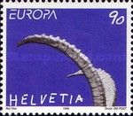 Horns from Alpine Ibex (Capra ibex)