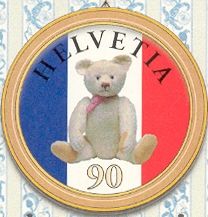 White Teddy with Pink Bow (France, 1925)