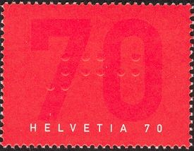 "70" Imprinted and in Braille