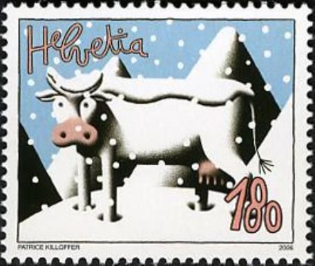 Snow Covered White Cow