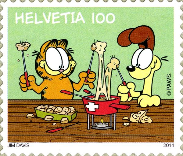 Garfield Eating Fondue