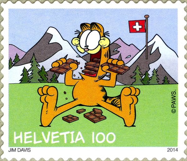 Garfield Eating Chocolate