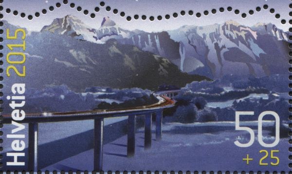 Highway Viaduct over Lake Gruyere