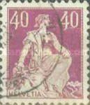 Helvetia with sword, cross perforated