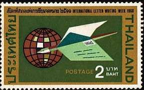 Globe, letter and pen
