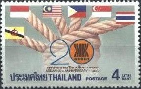 Spiral ropes leading to member countries' flags