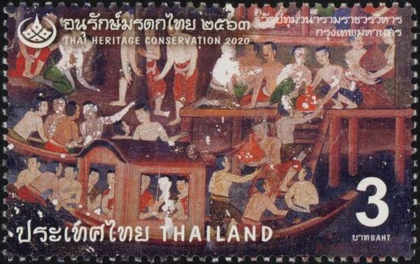 Mural from Pathum Wanaram Ratchaworawihan Temple, Bangkok