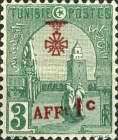 Mosque of Kairouan overprinted and surcharged