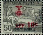 Ruins of the Capitol of the Dougga overprint and surcharged