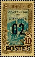 Post Rider overprinted and surcharged