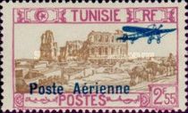 Amphitheatre of El Jem overprinted