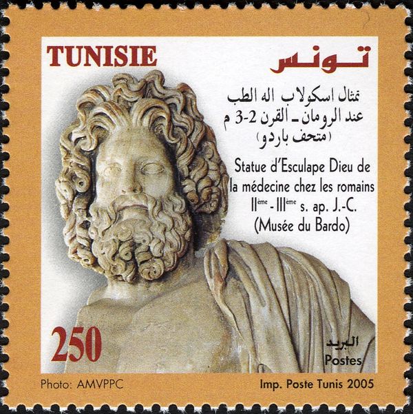 Statue of "Aesculapius", the Roman god of healing-the late 2