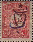 overprint on External post stamps 1906