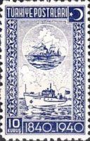Old Sailing Vessel and Modern Mailboat