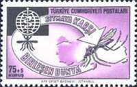 Malaria Eradication Emblem, Map and Mosquito