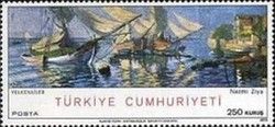 Denizde Mavnalar (Yelkenliler) by Nazmi Ziya Güran