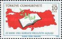 Turkey Map, Book and Olive Branch