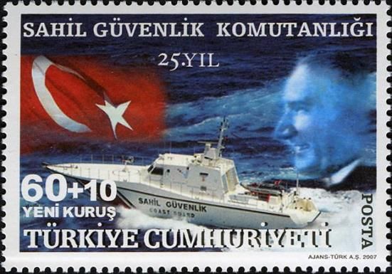 Kemal Ataturk, Coast Guard Boat and Flag