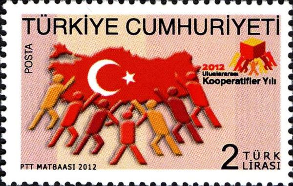 People Carrying Turkey Map with Turkish Flag Colors