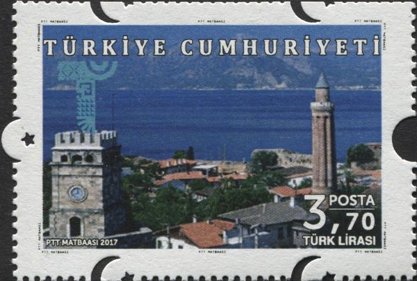 Yivli Minare Camii and view of Kaleiçi area of Antalya