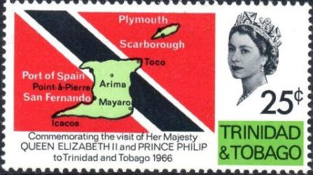 Map of Trinidad and Tobago and Flag