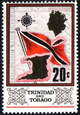 Flag and and Outline of Trinidad & Tobago