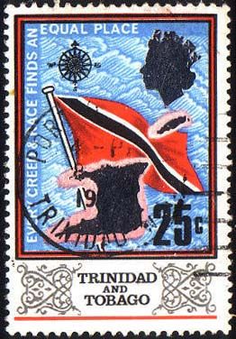 Flag and and Outline of Trinidad & Tobago