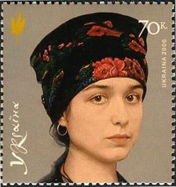 Women kerchief over the ochipok. The Land of Chernihiv, clos
