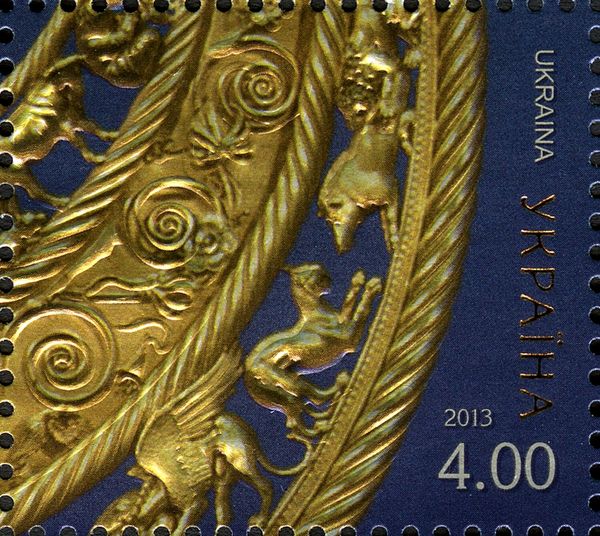 Decoration of scythian tsar. Gold, IV b.c.