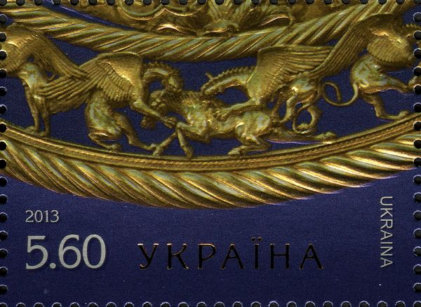Decoration of scythian tsar. Gold, IV b.c.