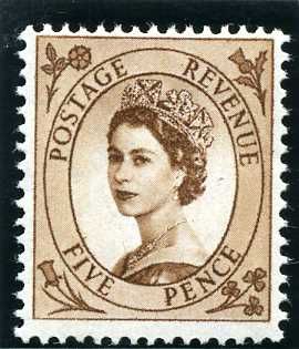 Queen Elizabeth II - 5d Predecimal Wilding